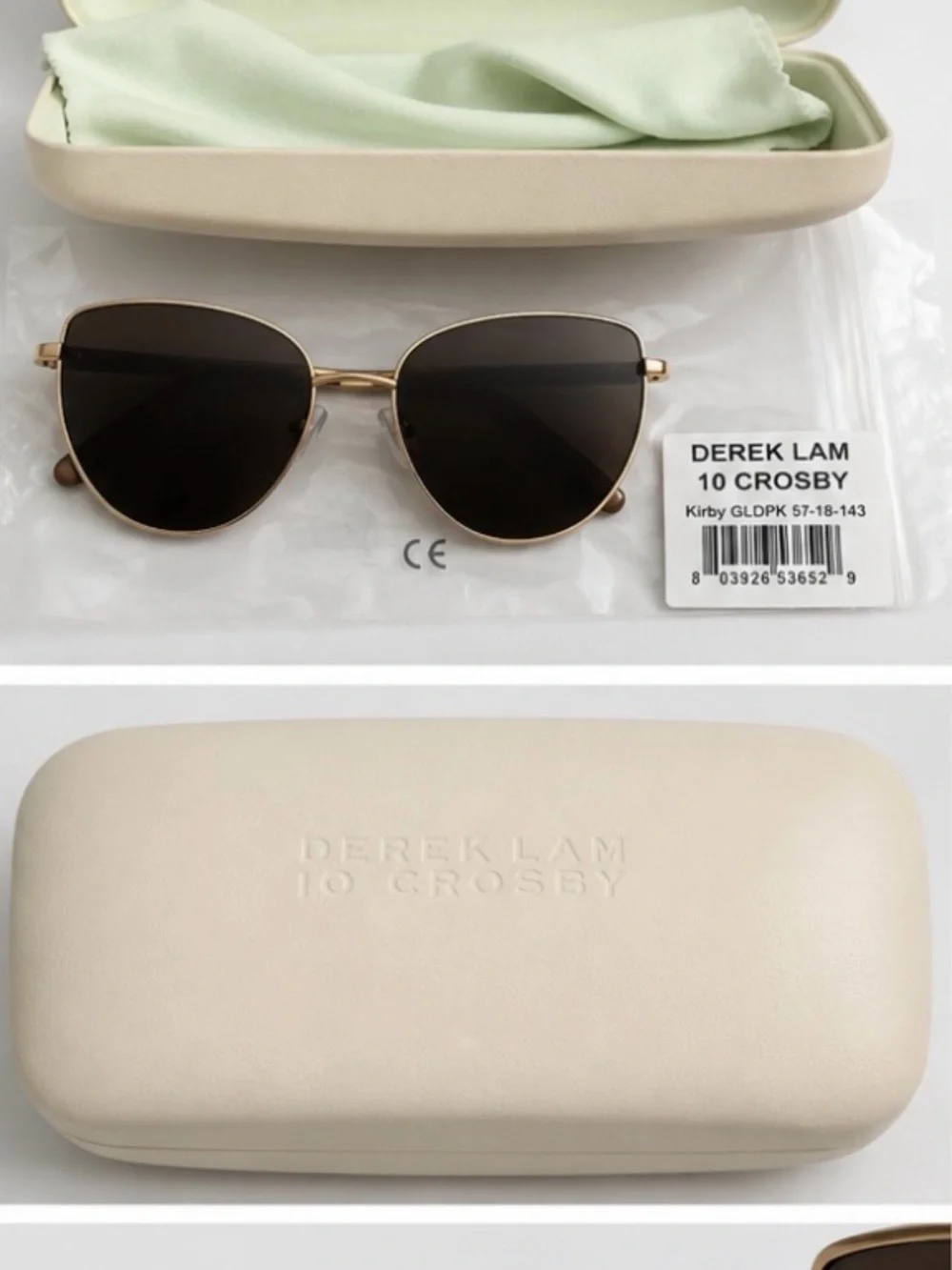 Derek Lam Gold Frame Sunglasses with Black Lenses